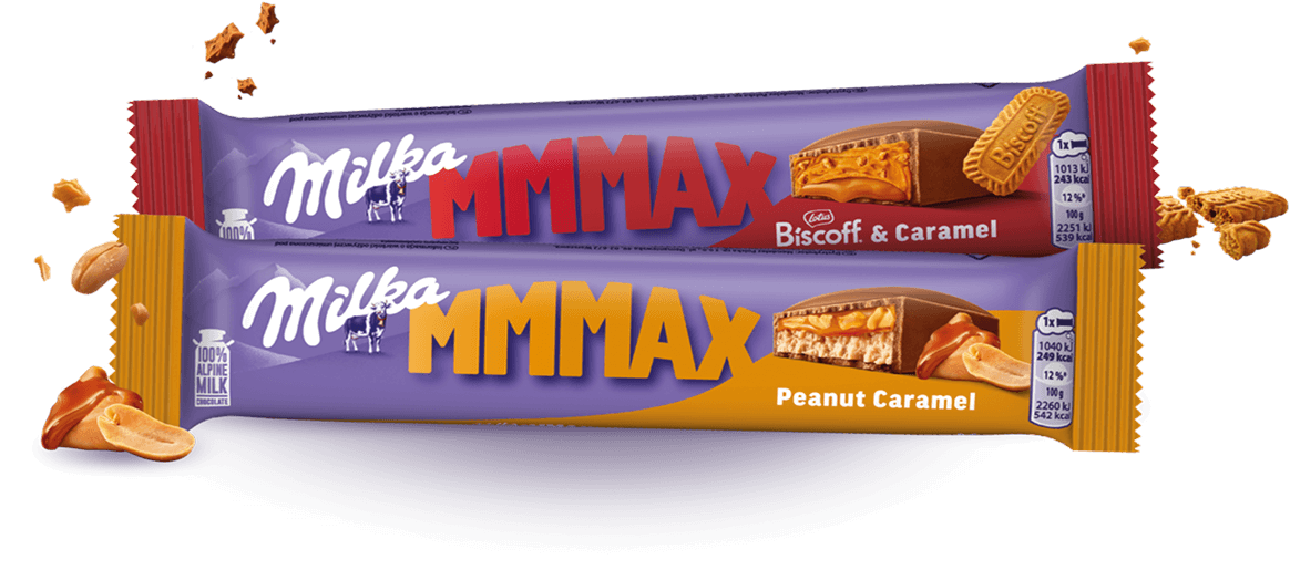 Batony Milka MMMAX Biscoff & Caramel oraz Peanut Caramel
